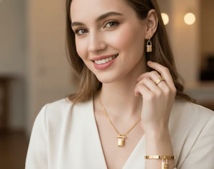 Padlock Charm Jewelry Set