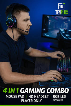 TenPlus - 4-in-1 Gaming Combo (30 Days Replacement Warranty)