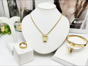 Padlock Charm Jewelry Set