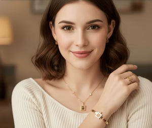 Royal Square Gold Jewelry Set