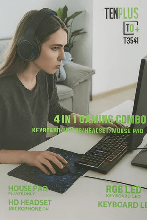 TenPlus - 4-in-1 Gaming Combo (30 Days Replacement Warranty)